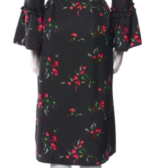NWOT Julie Fagerholt Heartmade Harin Floral Silk Midi Dress in Black XS $745 - Picture 11 of 11